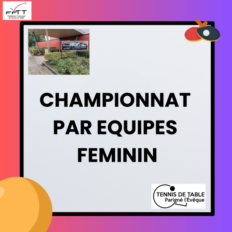 Jour de match : samedi 19 octobre ; championnat féminin