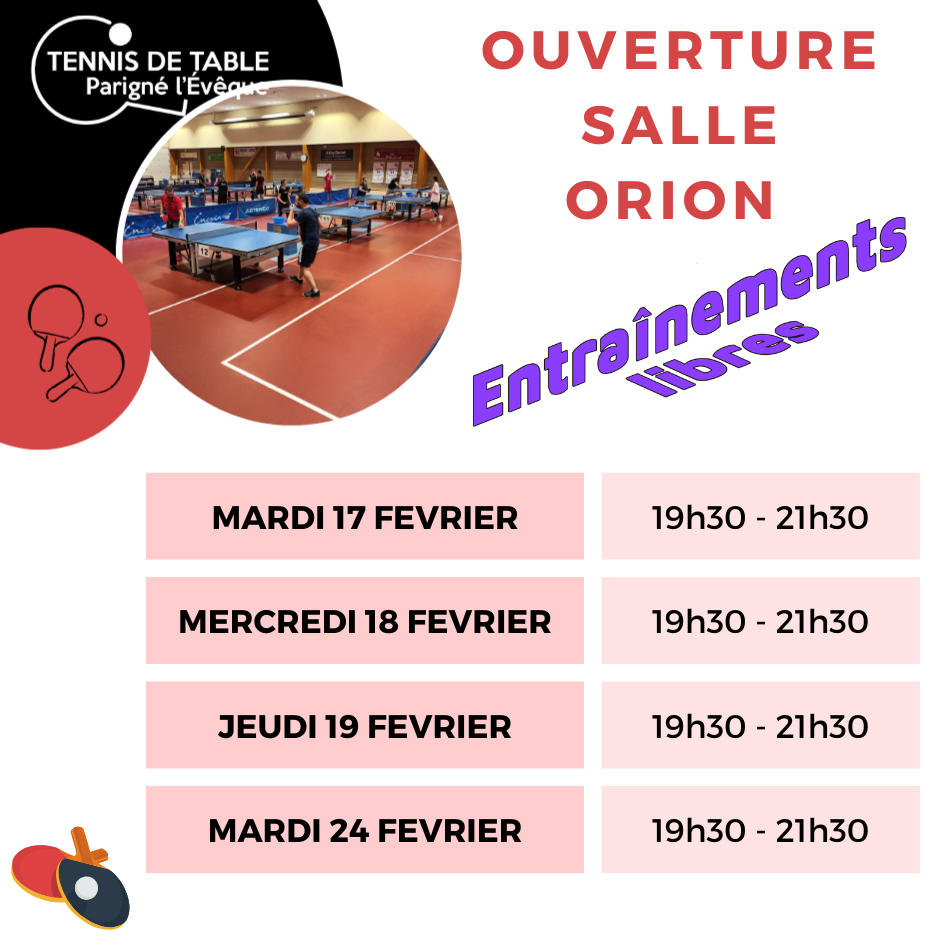 Ouverture salle Orion - Hiver 2026