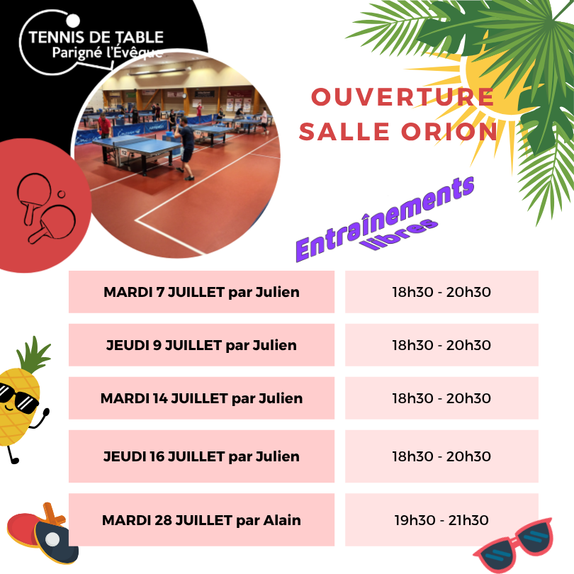 OUVERTURE SALLE JUILLET 2026