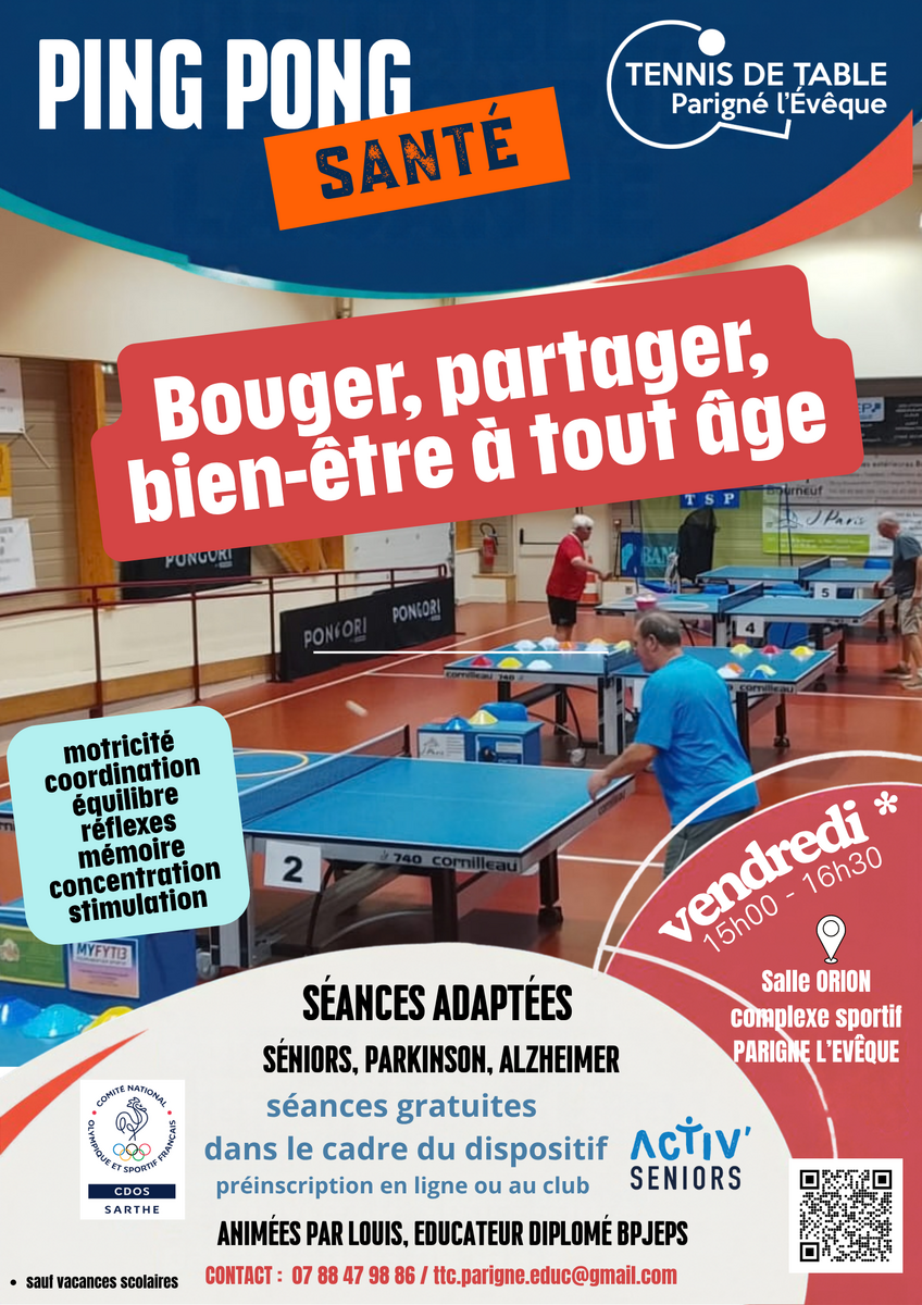 Nouvelle activité : Ping Pong Santé