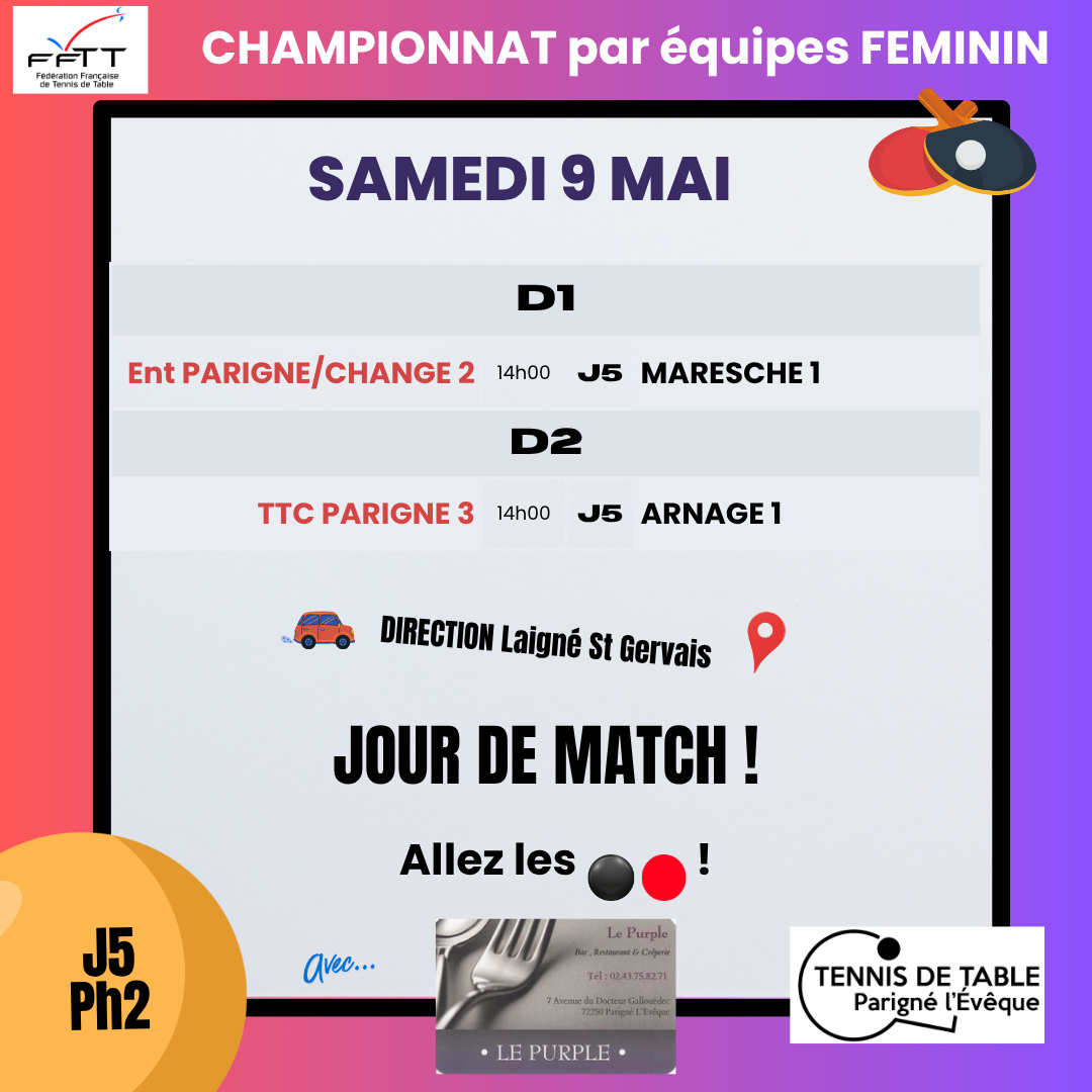 Championnat féminin Départemental Ph2 J5