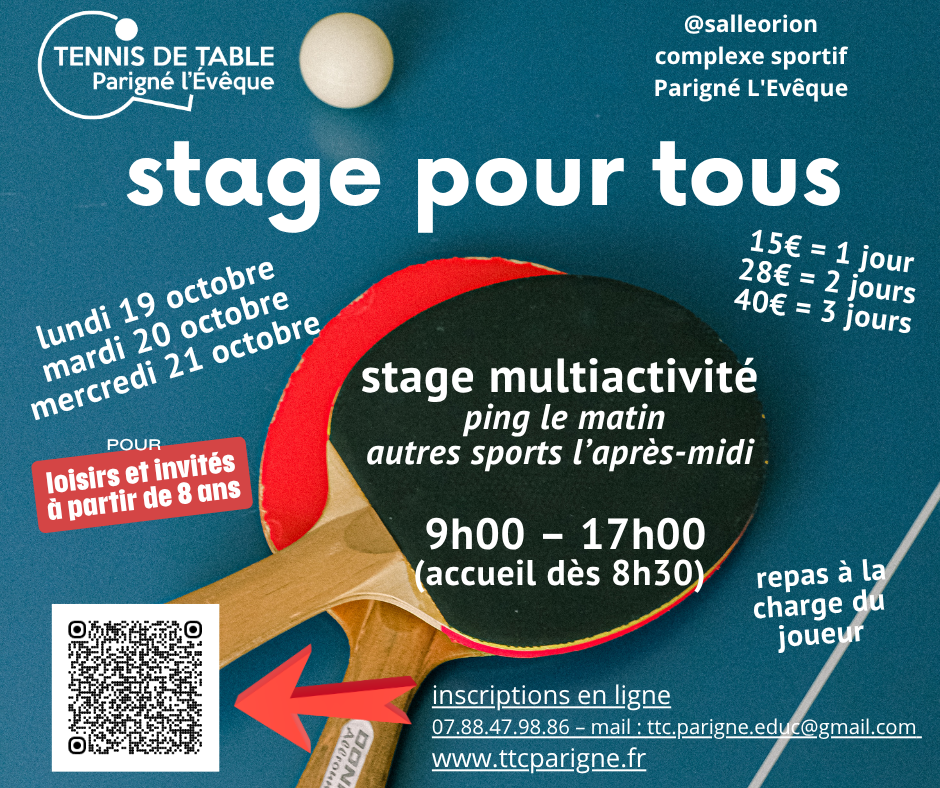 stage pour tous : 19-20-21 octobre