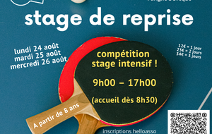 Stage licencié compétition / lundi 24 - mercredi 26 août