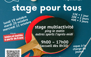 stage pour tous : 19-20-21 octobre