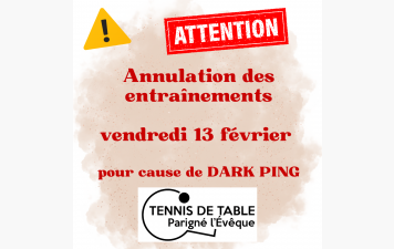 annulation entraînements vendredi 13