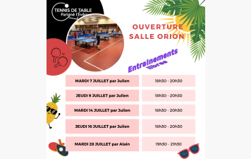 OUVERTURE SALLE JUILLET 2026