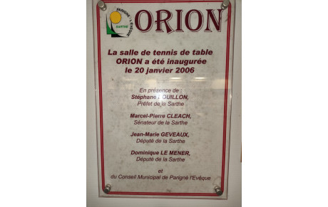 20 janvier 2026 - 20 ans de ping salle Orion